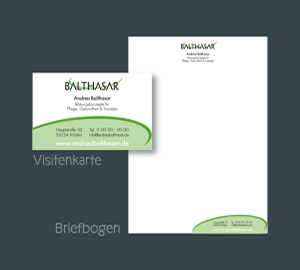 Visitenkarte und Briefbogen Balthasar